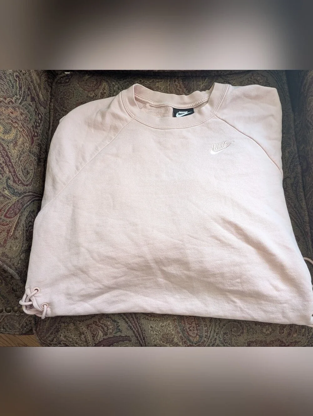 Nike Light Pink Lace-Up Cropped Sweatshirt Size 1X